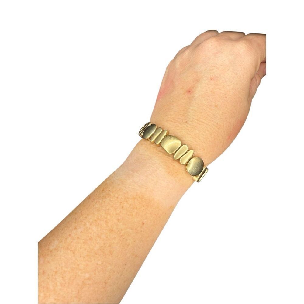 Nordstrom Matte Gold Beaded Elastic Bracelet